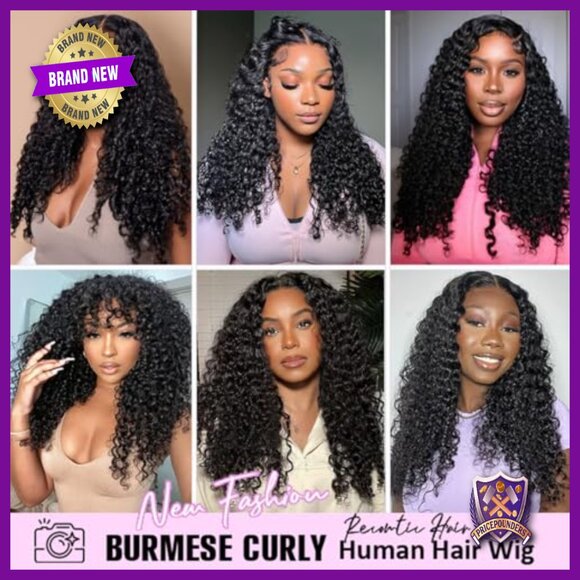 13x6 Lace Front Human Hair Wig Burmese Curly Water Wave 24 Inch